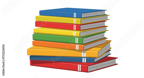 Stack of Colorful Books for Learning and Knowledge Concepts