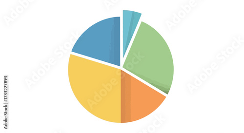Colorful Pie Chart Depicting Data Analysis for Business Presentation