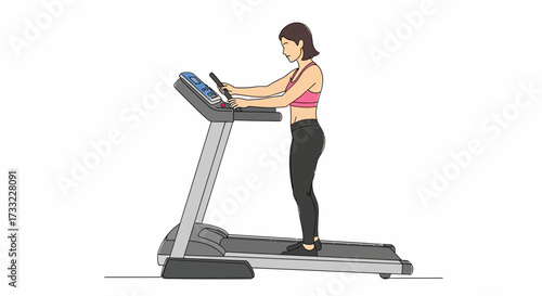 Woman Exercising on Treadmill for Fitness and Cardio Workout Healthy Lifestyle and Weight Loss Concept