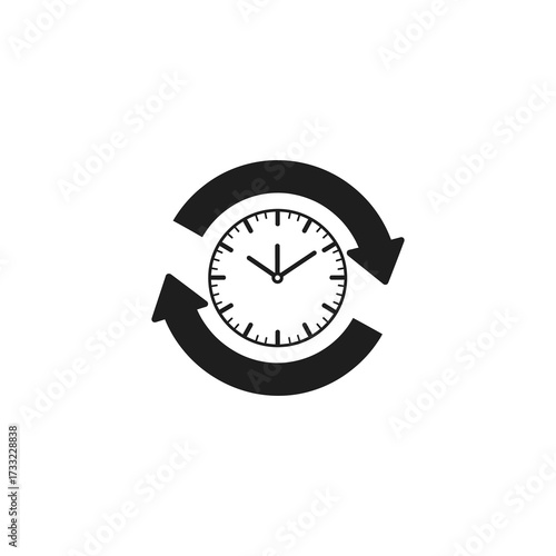 Four stylized clock icons showing reload, reset, and circular time flow, with different symbols.