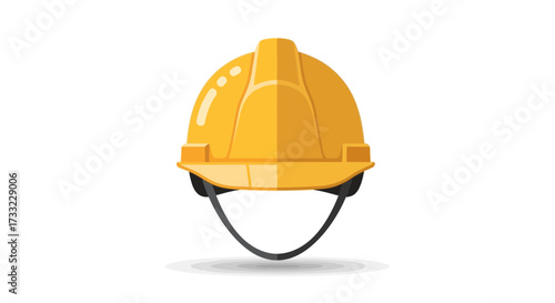 A bright yellow construction hard hat illustration against a plain white background for safety campaigns, workplace safety training, and hazard prevention guidelines