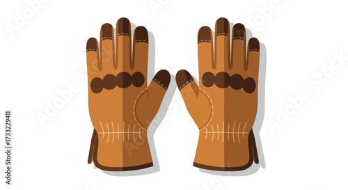 An illustrative pair of brown winter gloves with touchscreen compatible fingertips, perfect for cold weather gear and winter sports equipment advertisements
