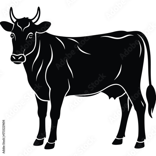 black and white cow