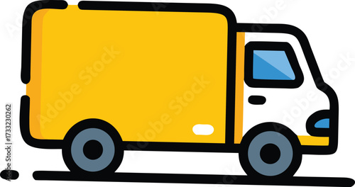 yellow delivery truck