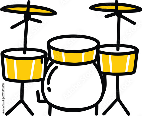 drum and drumsticks