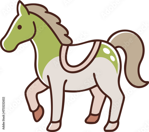 horse cartoon with a smile