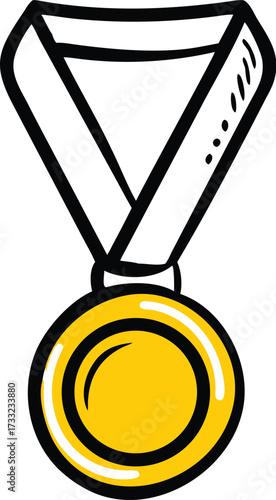 gold medal with ribbon