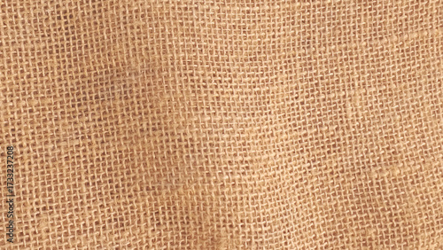 Jute pattern, rough burlap texture, canvas coarse cloth, brown woven rustic bagging. Burlap background and texture. Vector illustration