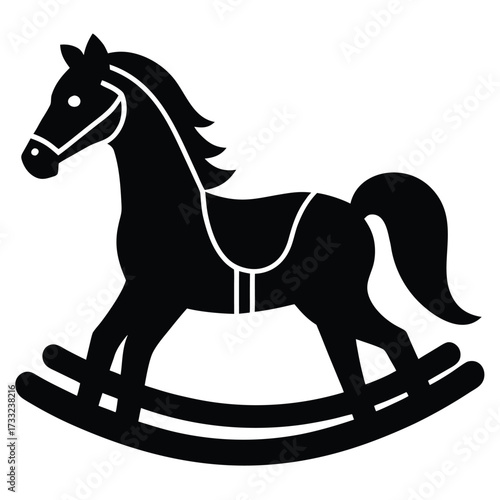 rocking horse on white background