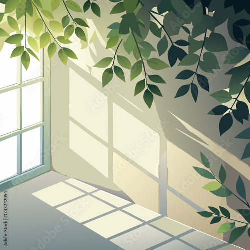 window with green plants