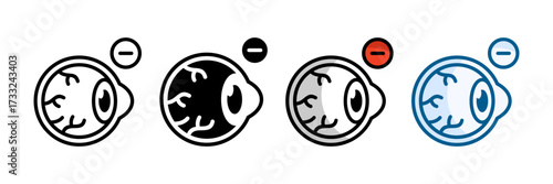 Myopia Icon Set Multiple Style Collection