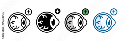 Hyperopia Icon Set Multiple Style Collection