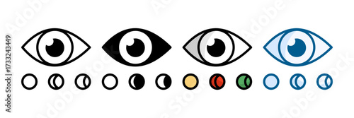 Color Blindness Test Icon Set Multiple Style Collection