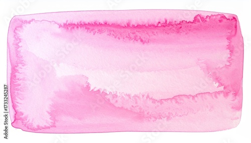 Abstract watercolor rectangle blending shades of pink on a white background