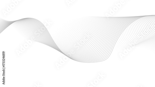 abstract grey wave line background on white background. abstract vector black and white background with wavy lines.