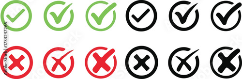 Checklist Symbol Vector Icon Set – Tick Mark, To-Do List, Task Management, Survey, Approval Check, Success Mark, Minimalist Flat Design, Business Productivity Symbol, Stock Illustration