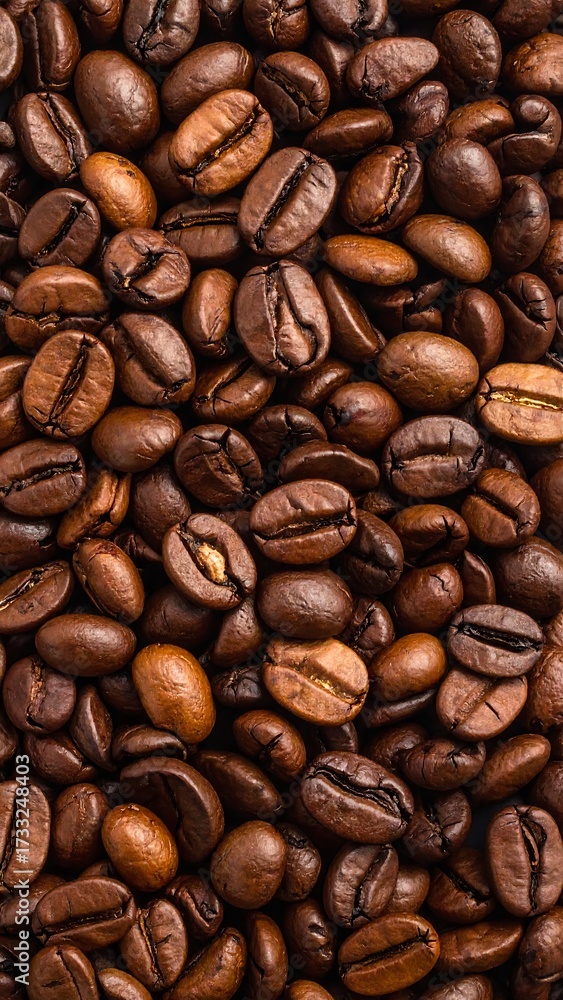 Obraz premium Roasted coffee beans close-up
