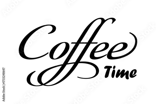 Coffee Time - コーヒーをゆっくり楽しんでいる、Coffee Time（コーヒー時間）をイメージしたロゴマーク
