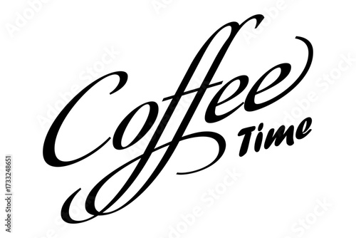 Coffee Time - コーヒーをゆっくり楽しんでいる、Coffee Time（コーヒー時間）をイメージしたロゴマーク
