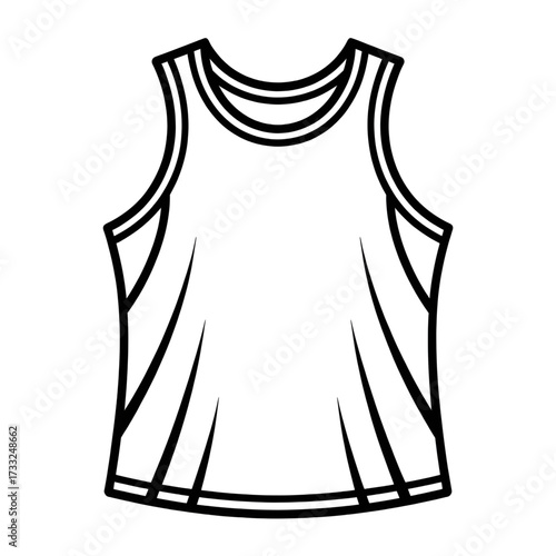 Sports Tank Top Coloring Page for Kids, Athletic Wear Illustration, Printable Clothing Design Coloring page
