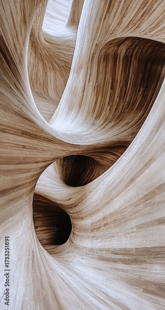 Obraz premium Swirling, textured canyon, light browns & whites