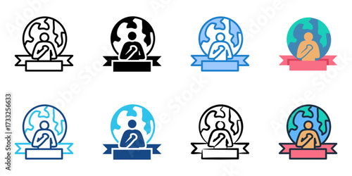 Cultural pride icon set multiple style collection 
