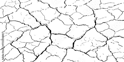 Close-up texture of dry cracked earth with irregular lines and natural abstract patterns. High-resolution cracked soil background for environment, drought, desert, and texture design concepts.