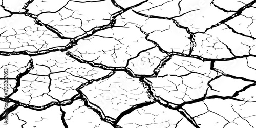 Close-up texture of dry cracked earth with irregular lines and natural abstract patterns. High-resolution cracked soil background for environment, drought, desert, and texture design concepts.
