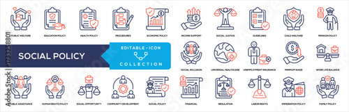 Line Color - Social Policy Icon Collection