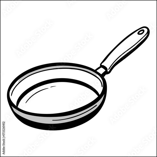 Frying pan cooking utensils graphic
