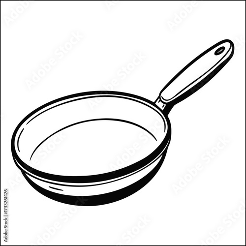 Frying pan cooking utensils graphic
