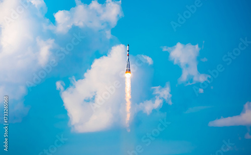 rocket launch high in the sky