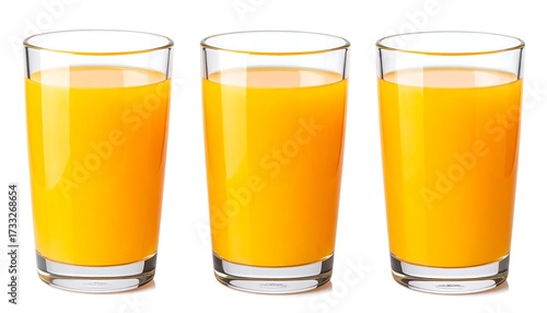 Three glasses of orange juice