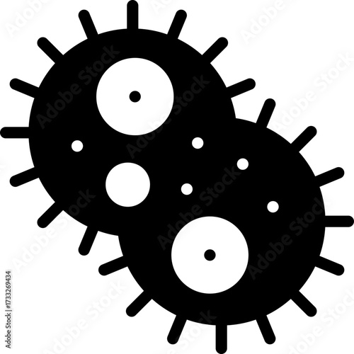 bacteria icon illustration design with solid