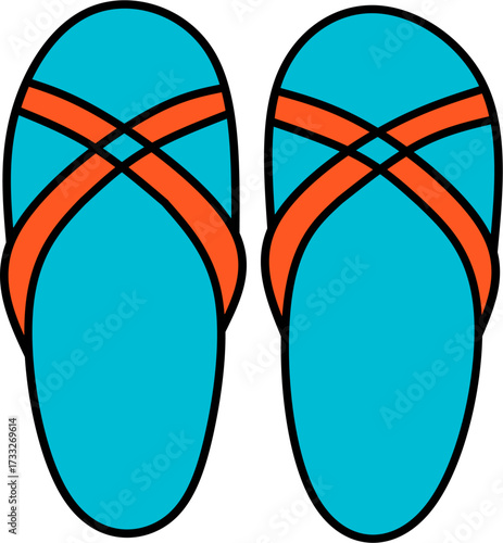 colorful flip flops