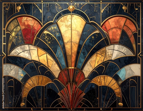 Art Deco patterned panel