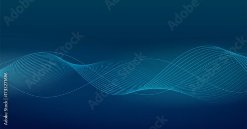 Abstract blue wave technology background with flowing lines and subtle gradients, representing data and connectivity