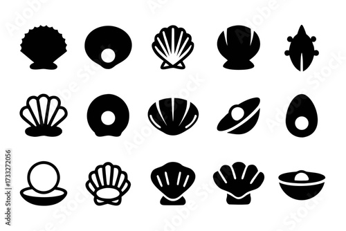 Collection of seashell icons