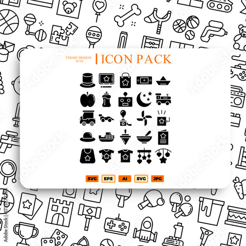 Illustration of toys pack 
