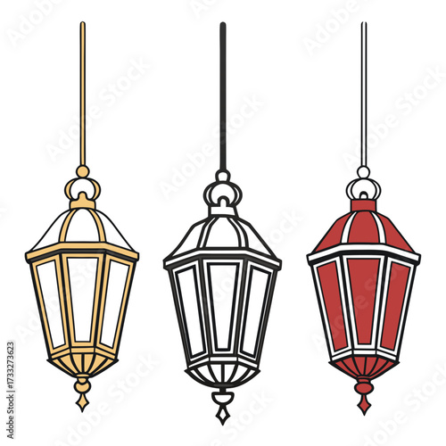 vector illustration of a cage with birds