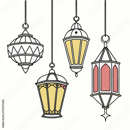 vector illustration of an old lantern