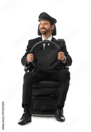 Handsome chauffeur with ste...
