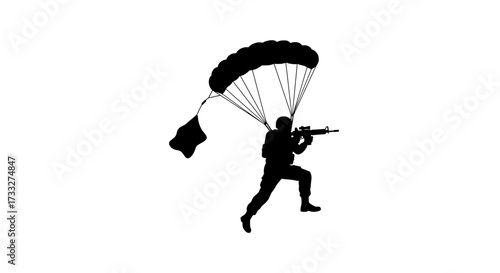 Tactical Paratrooper in Action Pose