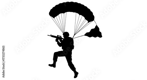Tactical Paratrooper in Action Pose