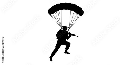 Tactical Paratrooper in Action Pose