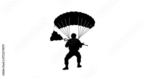 Tactical Paratrooper in Action Pose