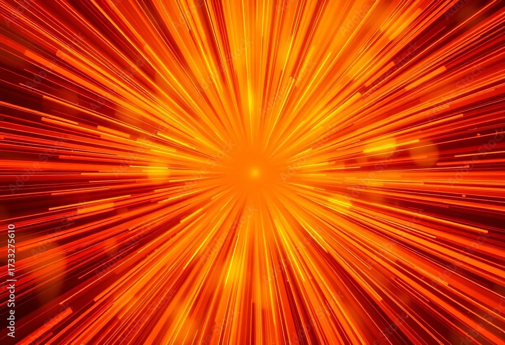 Obraz premium Bright orange and yellow starburst radiating outwards from a central point, intense light, smoke trails, force, anime