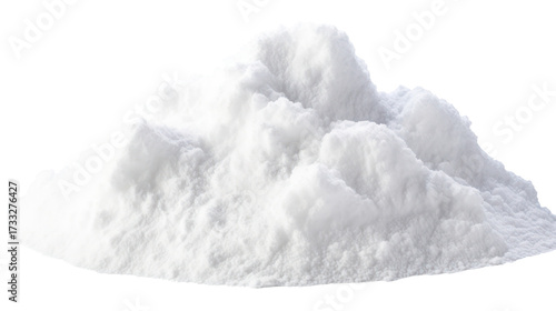 A pile of fine white powder against a black background
