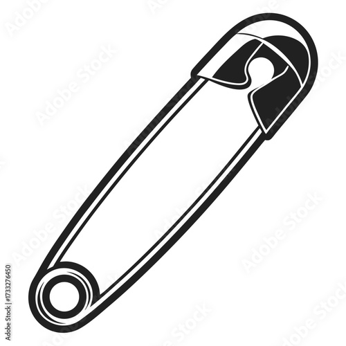 safety pin isolated on white background