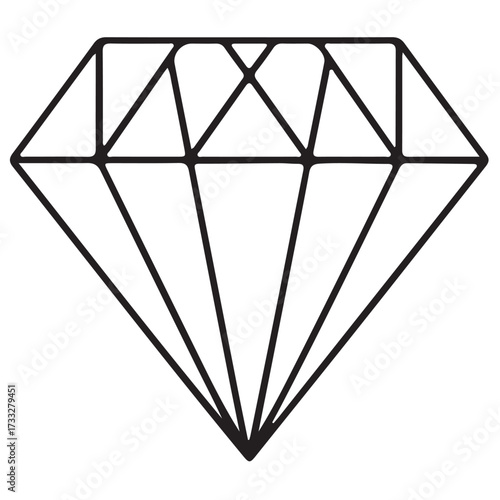 Geometric Diamond Silhouette  Minimalist Black and White Vector Illustration